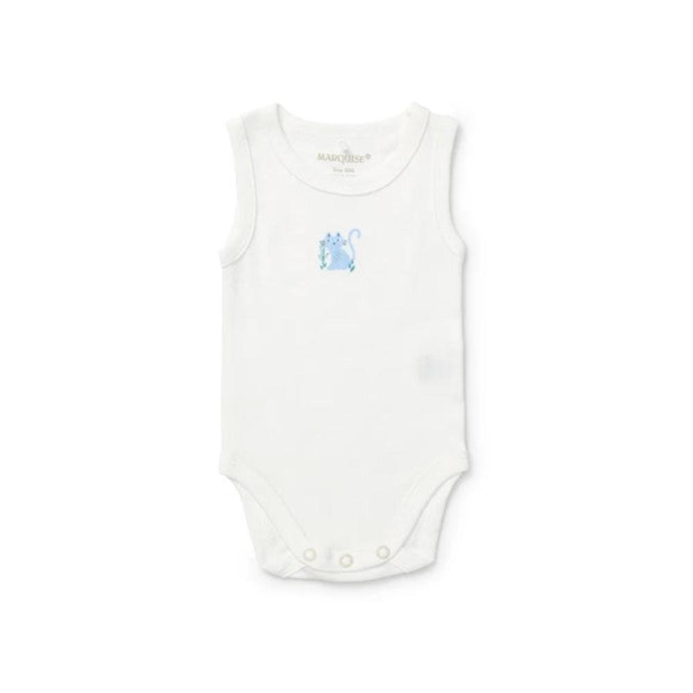 Marquise Sleeveless Bodysuit - 2 Pk Blue/White