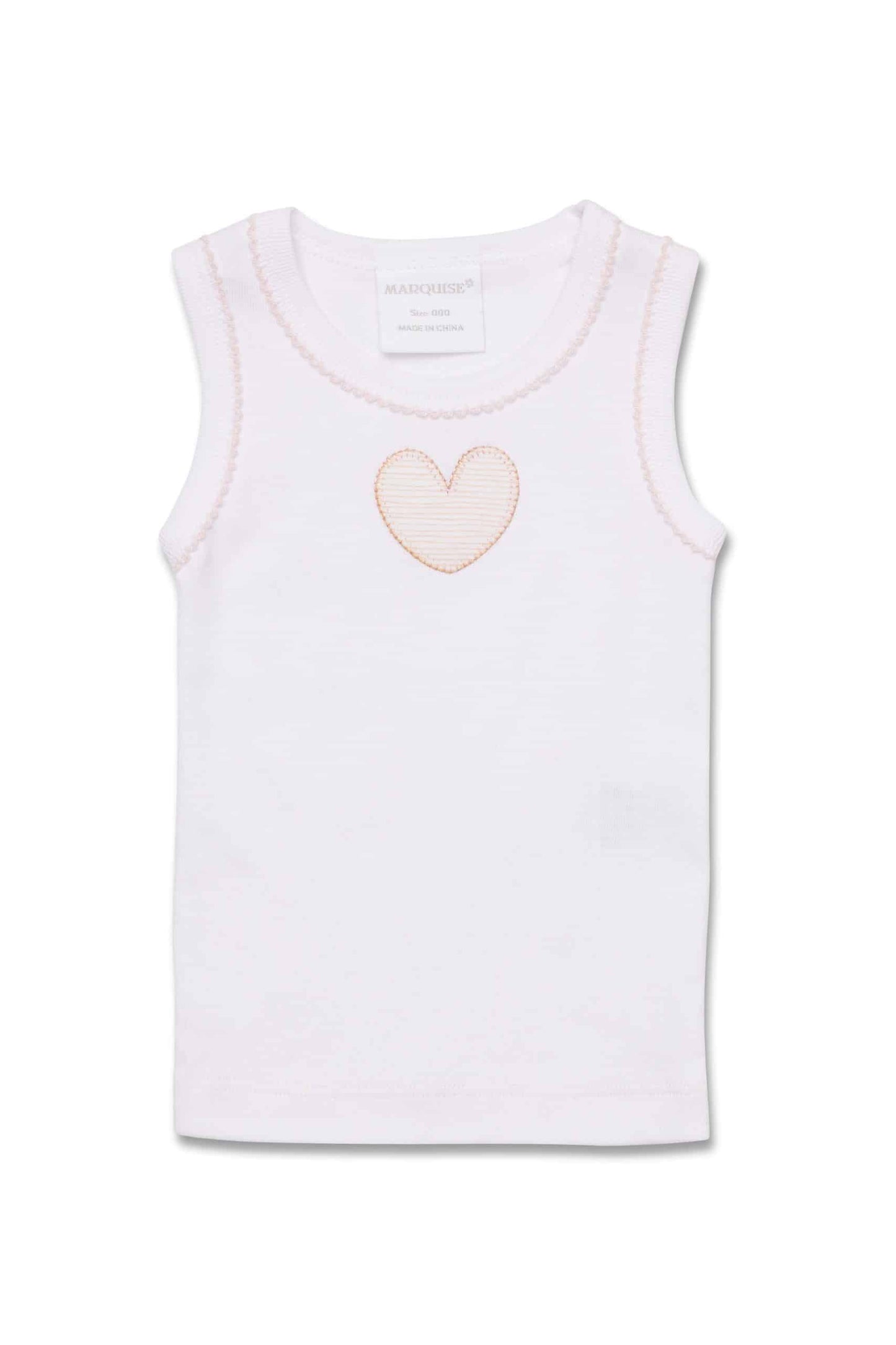Marquise Heart Singlet and Frilled Bloomer Set - Applique Heart