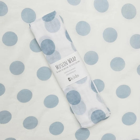 ES Kids Muslin Wrap - Blue Dot