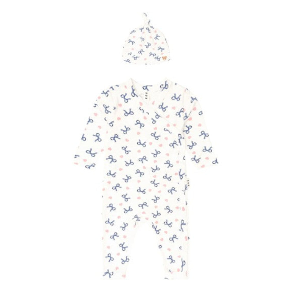 Huxbaby My First Hux Hearts and Bows Newborn Romper
