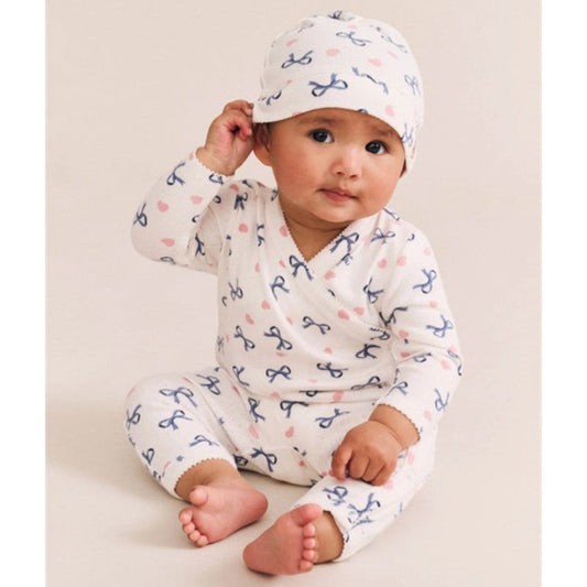 Huxbaby My First Hux Hearts and Bows Newborn Romper