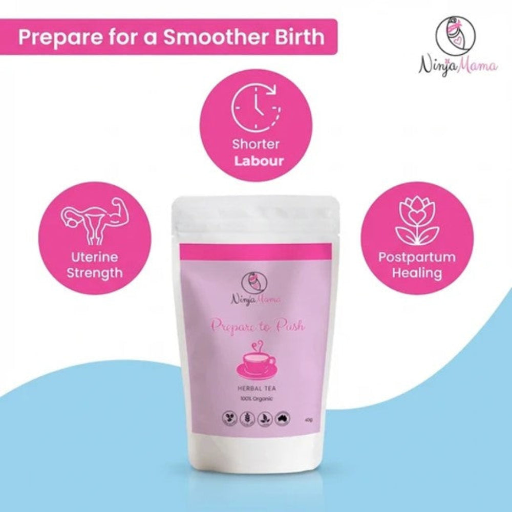 Ninja Mama Prepare to Push Raspberry Loose Leaf Tea - 40 gm