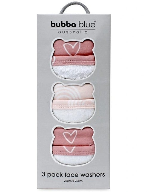 Bubba Blue Nordic Wash Cloths Dusty Berry/Rose 3 pk