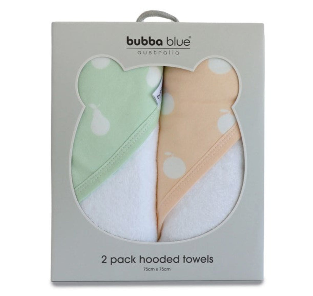 Bubba Blue Nordic Sorbet 2pk Hooded Towel Orange/Pear