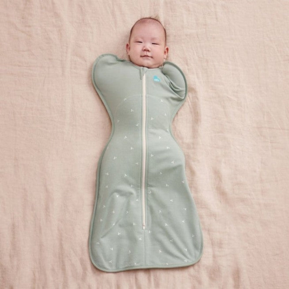 Love To Dream Swaddle Up 1.5 Tog Cotton Fleece - Olive Twigs