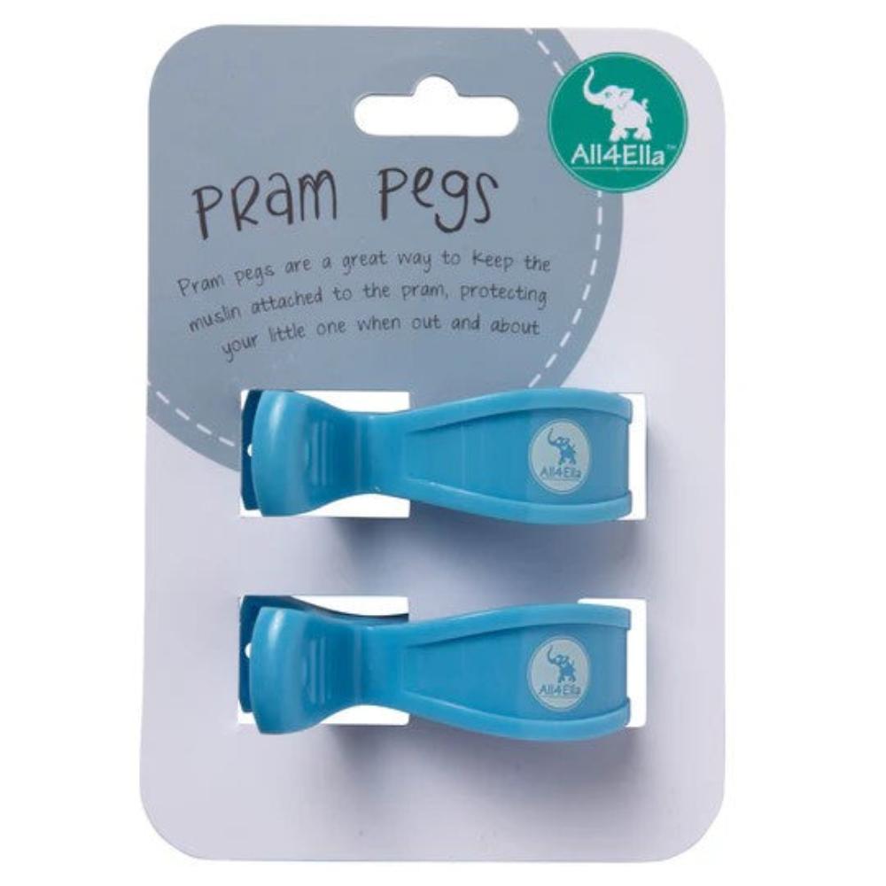 All4Ella Pram Pegs 2 Pack - Pastel Blue