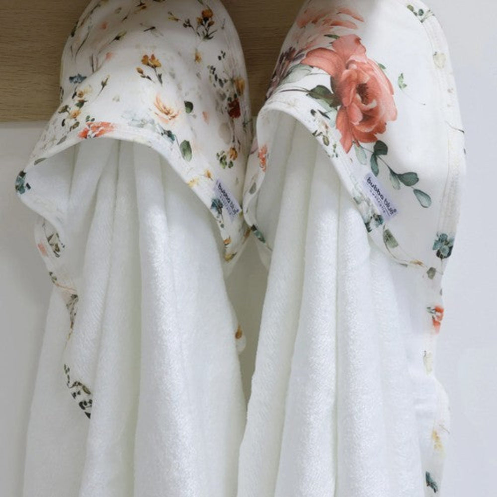 Bubba Blue Bamboo 2pk Hooded Towels -  Peonies