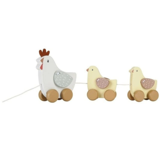 Little Dutch Little Farm Wooden Pull Along Chickens