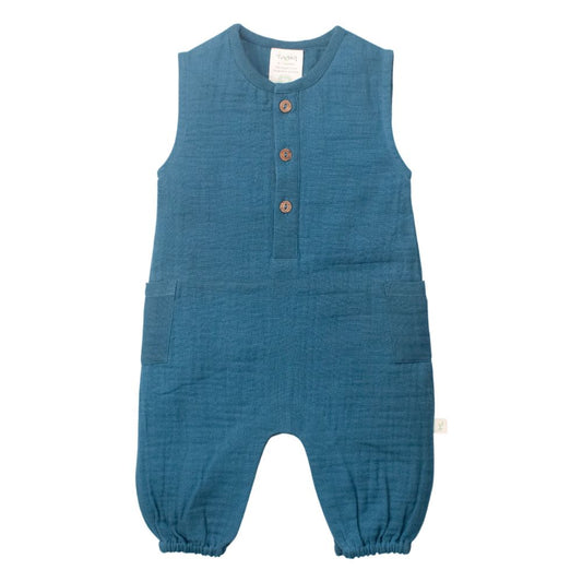 Tiny Twig Organic Cotton Crinkle Playsuit - Faience