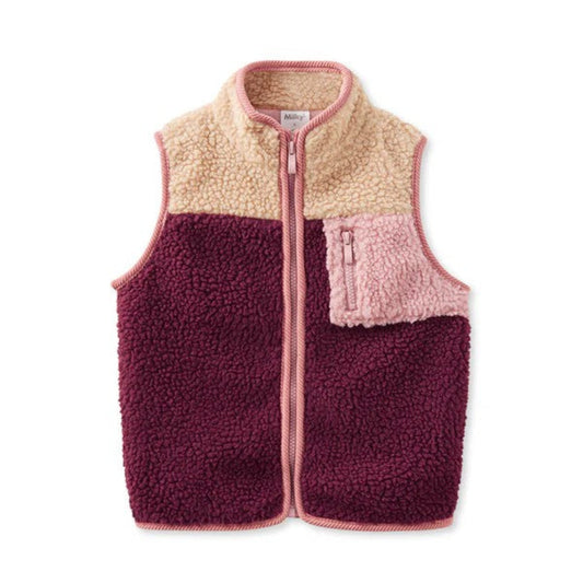 Milky Clothing Ranger Sherpa Vest - Mulberry