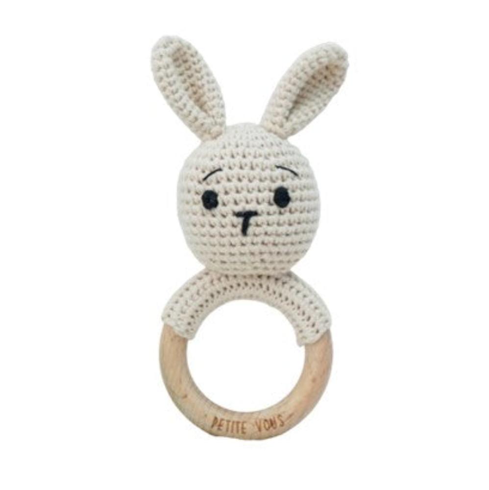 Petite Vous Crochet Ring Rattle - Brodie Bunny