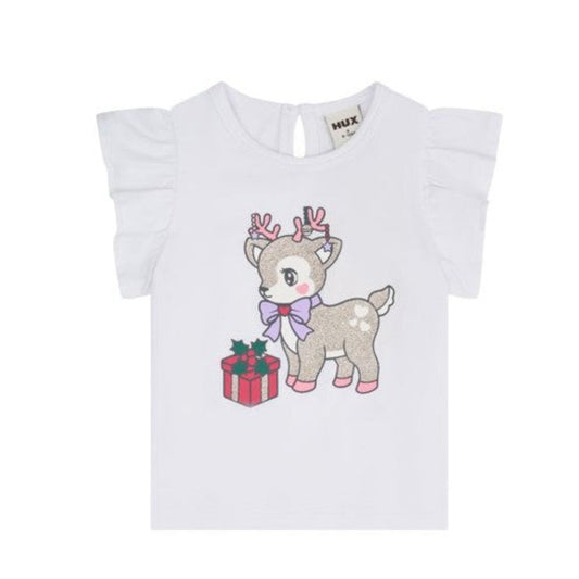 Huxbaby Reindeer Frill Short Sleeve Tee