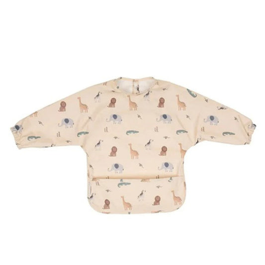 All4Ella Recycled Long Sleeve Bib - Wild Animals