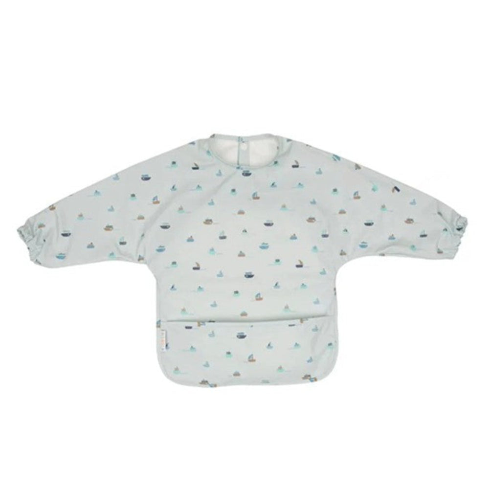 All4Ella Recycled Long Sleeve Bib - Sail Boats
