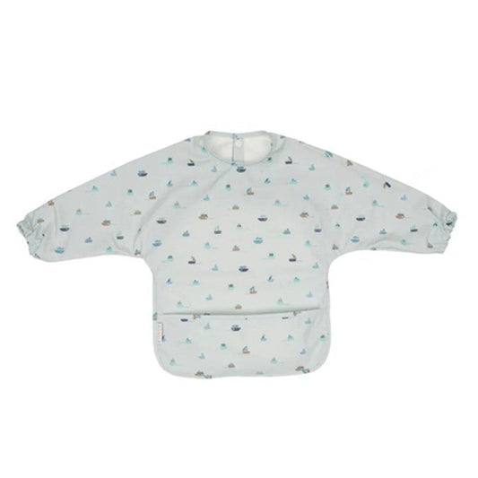 All4Ella Recycled Long Sleeve Bib - Sail Boats