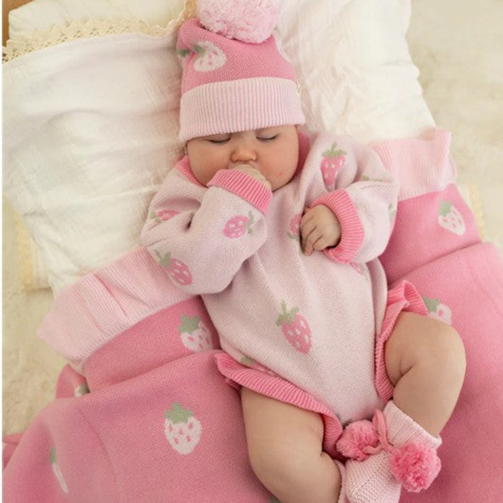 Confetti Kidz Knit Romper - Strawberry Kisses