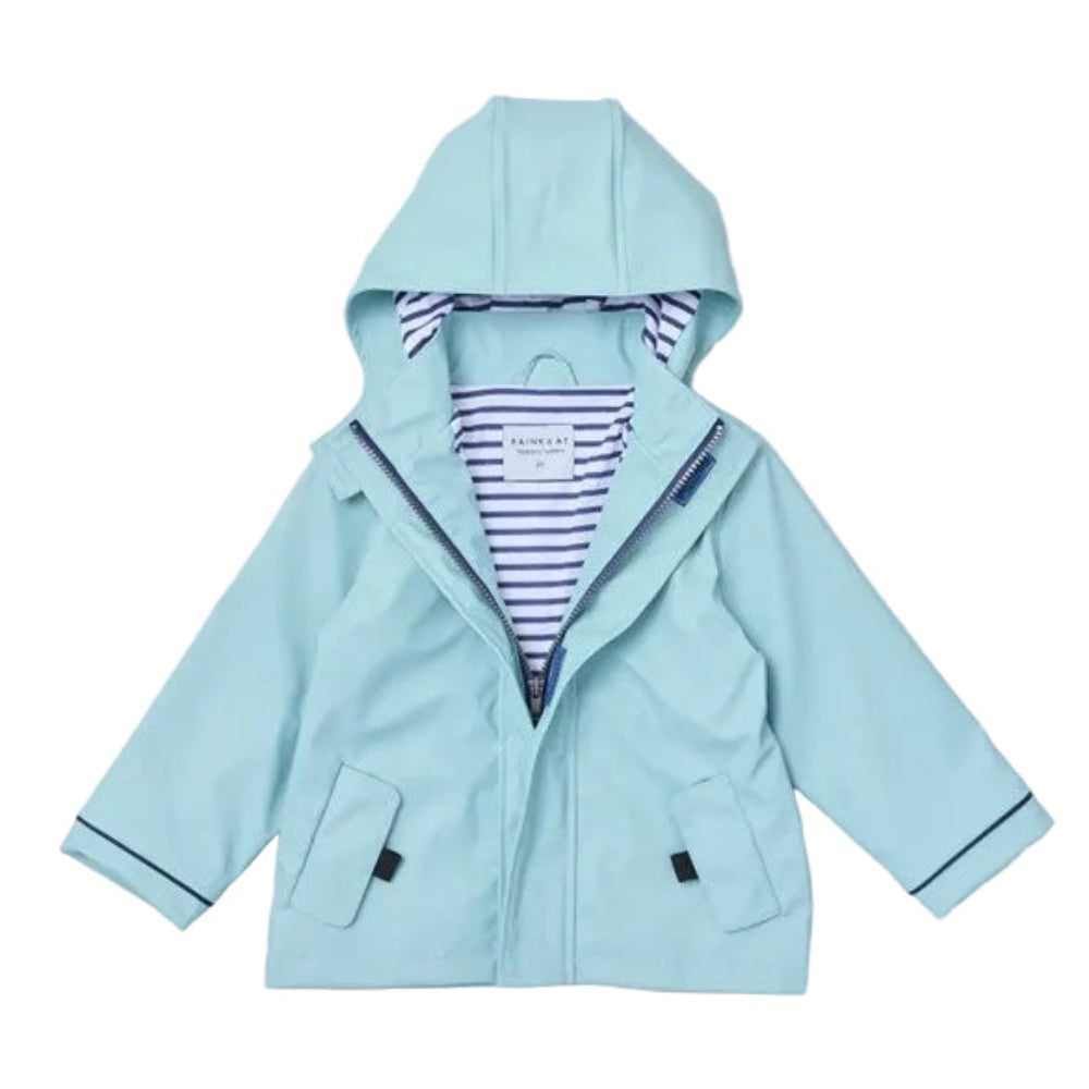 Rainkoat Stripy Sailor Jacket - Seafoam