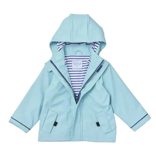 Rainkoat Stripy Sailor Jacket - Seafoam