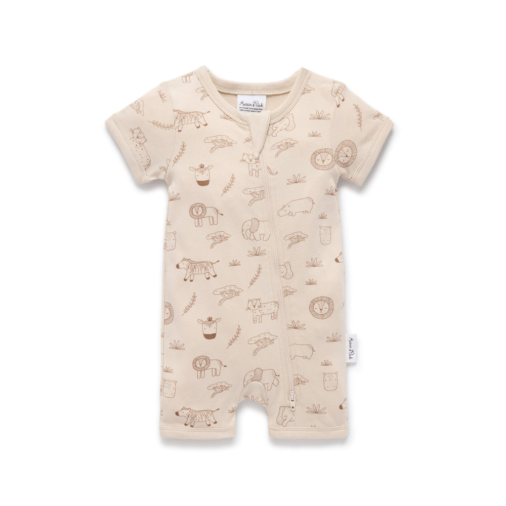 Aster + Oak Safari Adventure Zip Romper