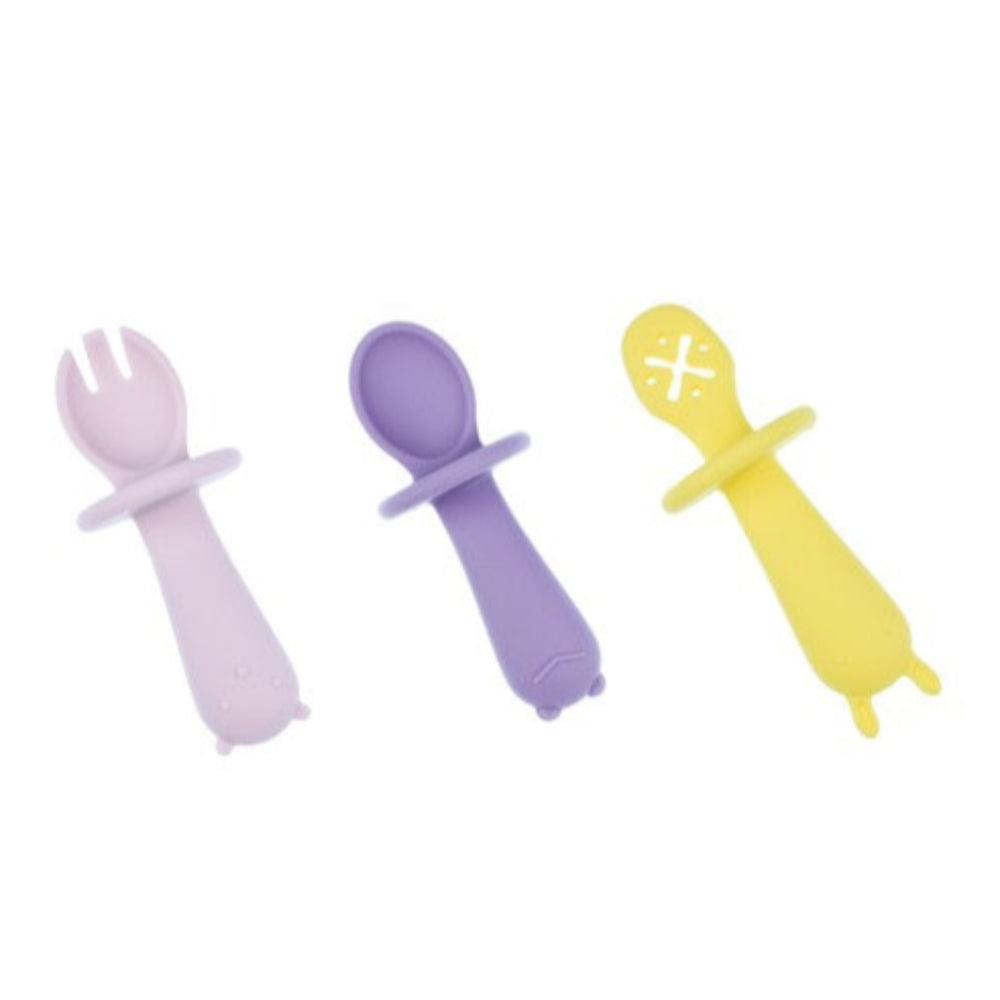 Koala Dream Silicone Animal Sensory Spoons - Pink/Yellow