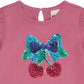 Huxbaby Sequin Cherry Festive Short Sleeve Tee