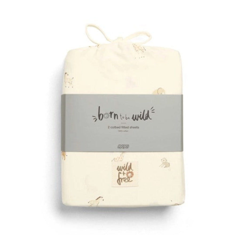 Mamas & Papas Cot Fitted Sheet - 2 pk - Born to be Wild