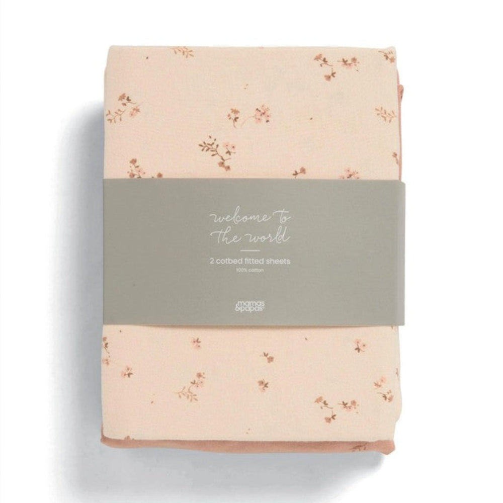 Mamas & Papas Cot Fitted Sheet - 2 pk - Wildflower