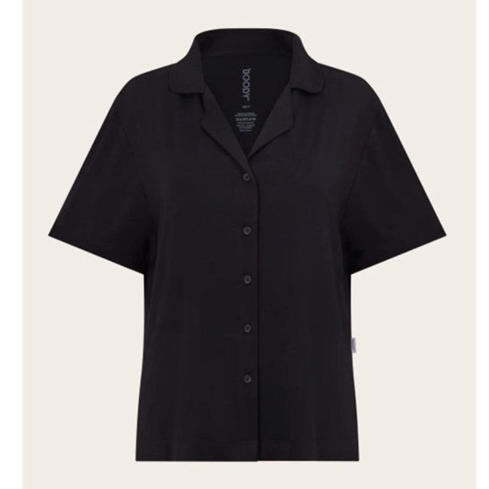 Boody Goodnight Short Sleeve Sleep Shirt - Black
