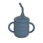 All4Ella Silicone Sippy Cup with Straw - Slate Blue