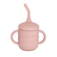 All4Ella Silicone Sippy Cup with Straw - Dusty Pink