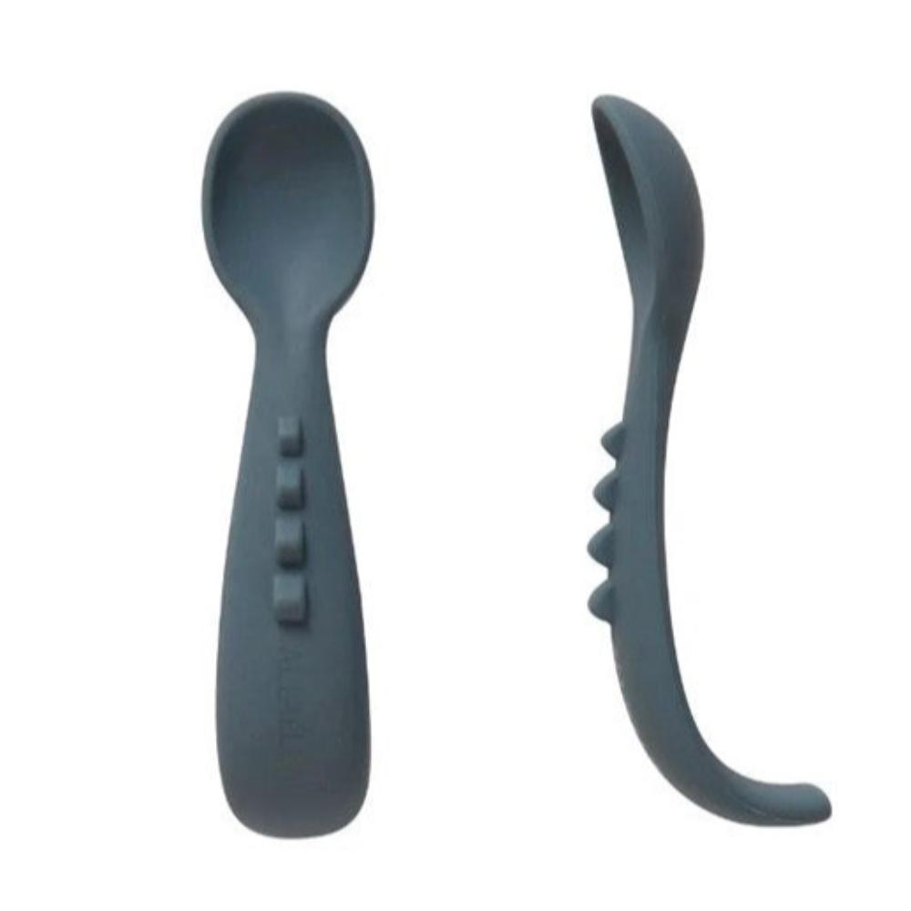 All4Ella Comfy Grip Silicone Spoons - 2 pk - Slate Blue