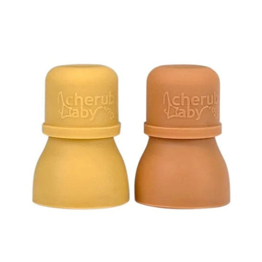Cherub Baby Universal Food Pouch Spouts - 2 pk Mimosa/Caramel