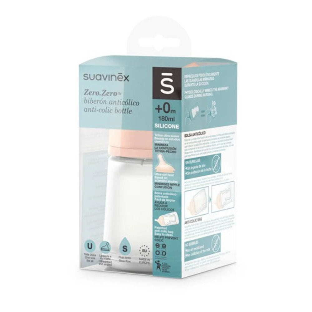 Suavinex Zero Zero Anti Colic Bottle - 180 ml Slow Flow 0M+