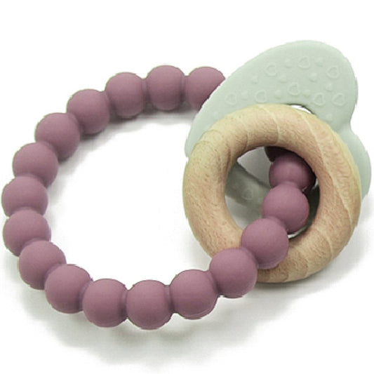 Playette Silicone and Wood Teether - Mint