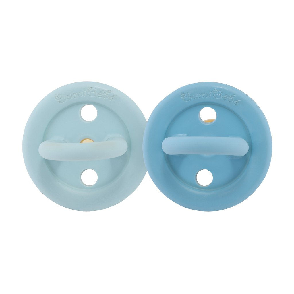 Bumi bebe Colour Pacifier - Twin Pack - Sky Blue and Denim