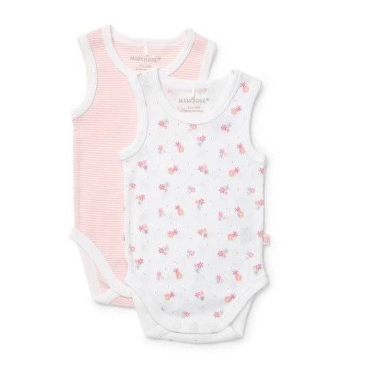 Marquise Sleeveless Bodysuit - 2 Pk Pink Stripe/Print