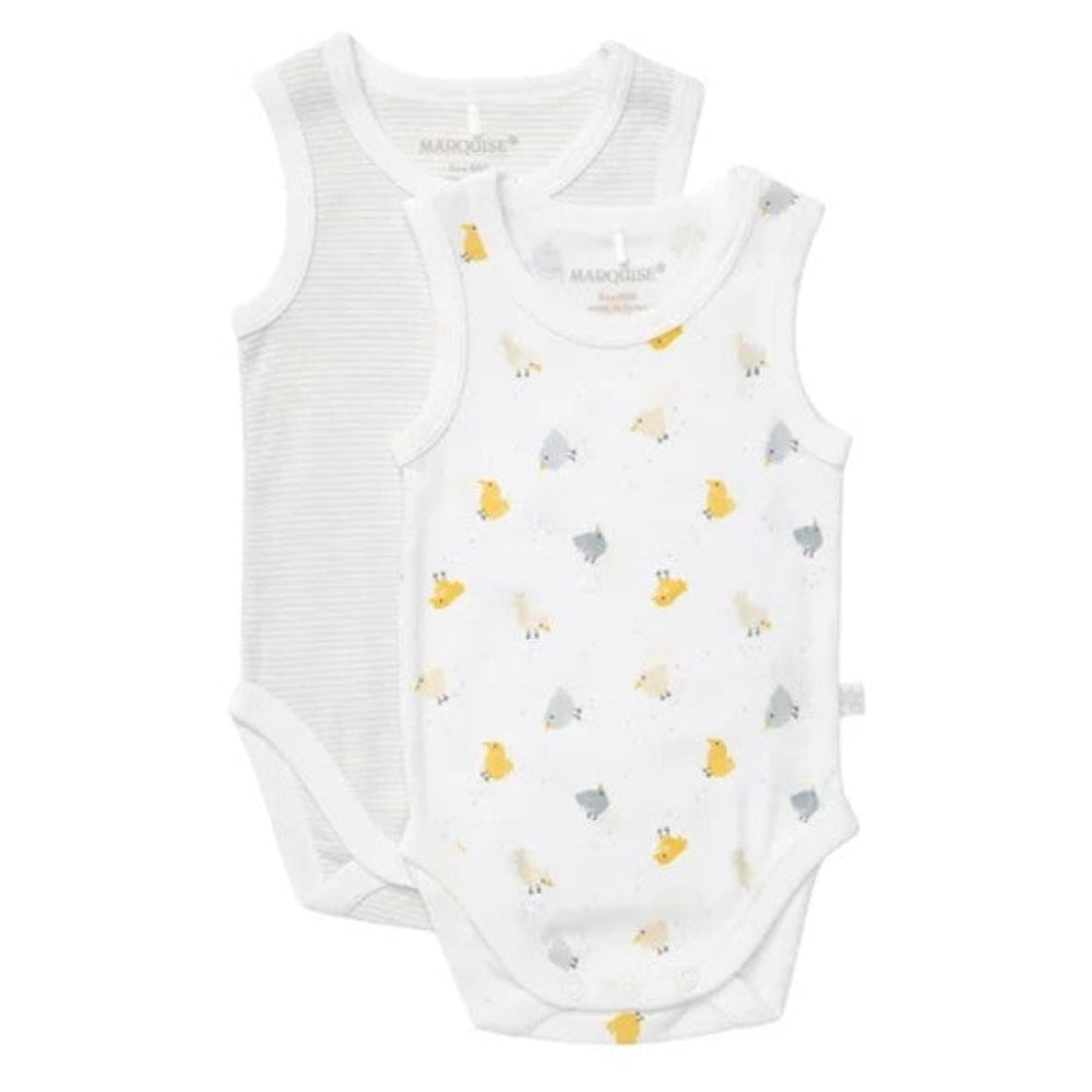 Marquise Sleeveless Bodysuit - 2 Pk Grey Stripe/Print
