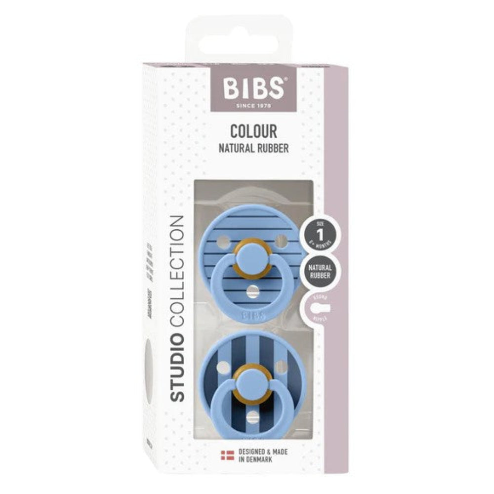 Bibs Soothers 2 pk Studio Colour - Pin Sky Blue Mix