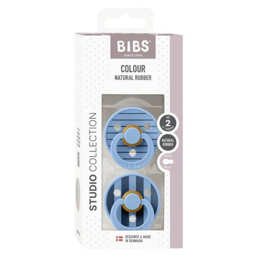 Bibs Soothers 2 pk Studio Colour - Pin Sky Blue Mix
