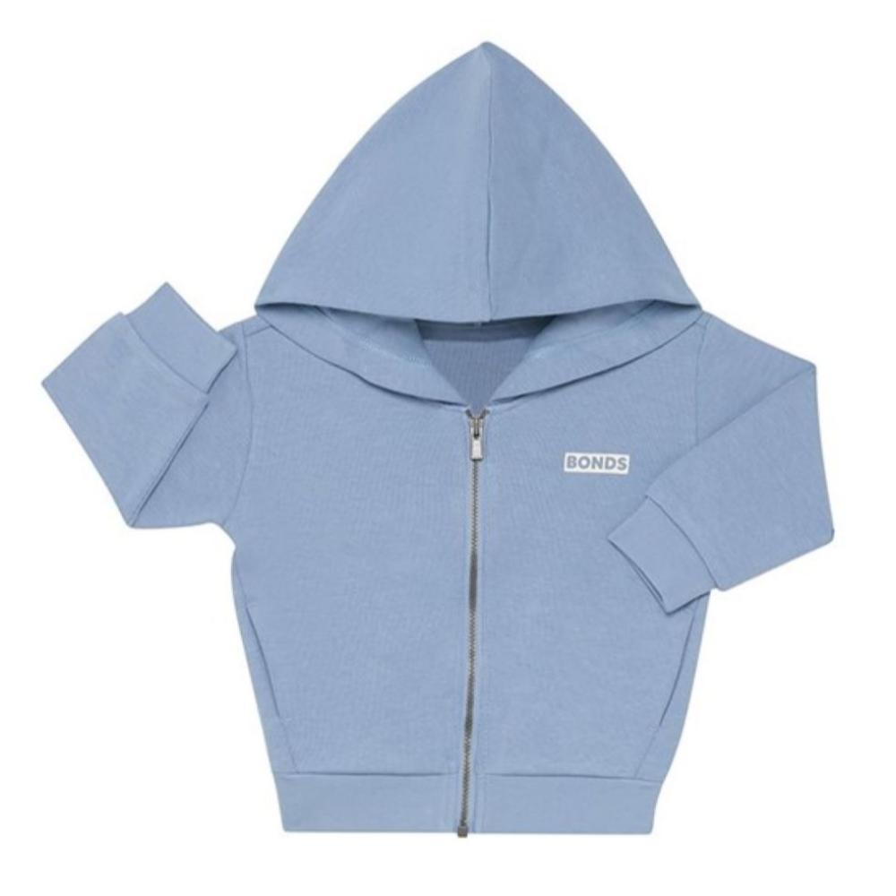 Bonds Tech Sweat Zip Through Hoodie - Mountain Blue