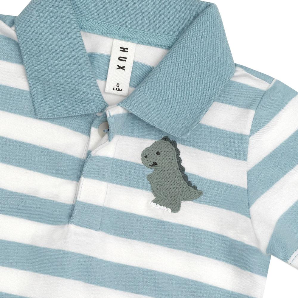 Huxbaby T-Rex Stripe Polo T Shirt