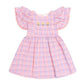 Huxbaby Floral Emb Tropical Check Dress