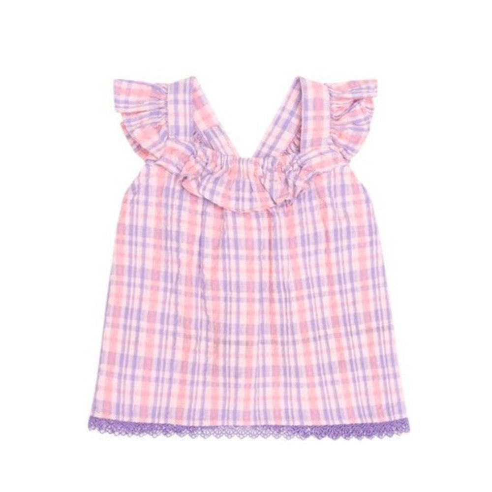 Huxbaby Tropical Check Tie Top