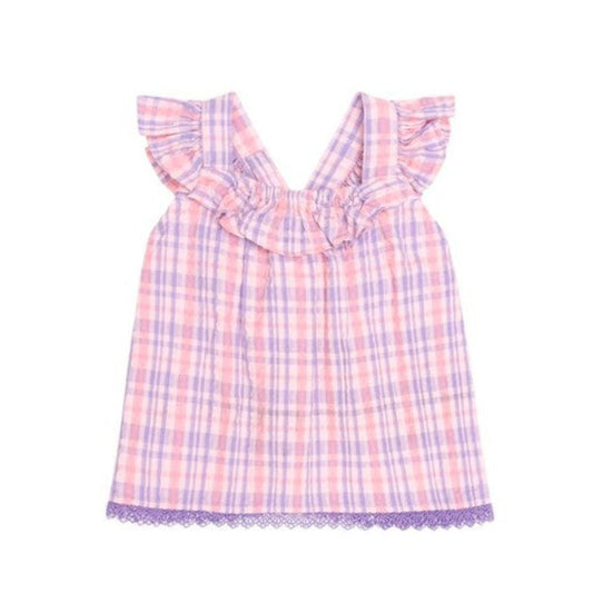 Huxbaby Tropical Check Tie Top