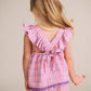 Huxbaby Tropical Check Tie Top