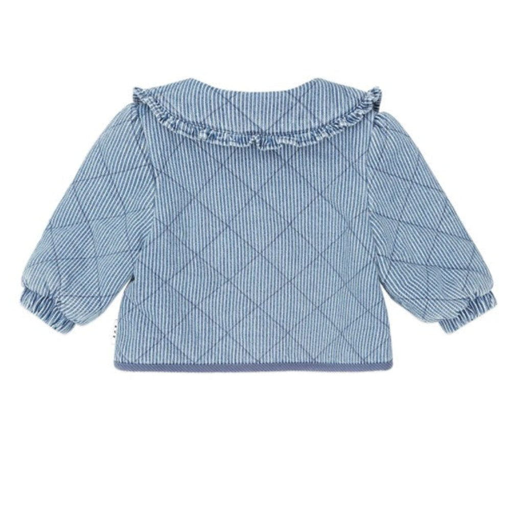 Huxbaby Vintage Bow Collar Denim Jacket