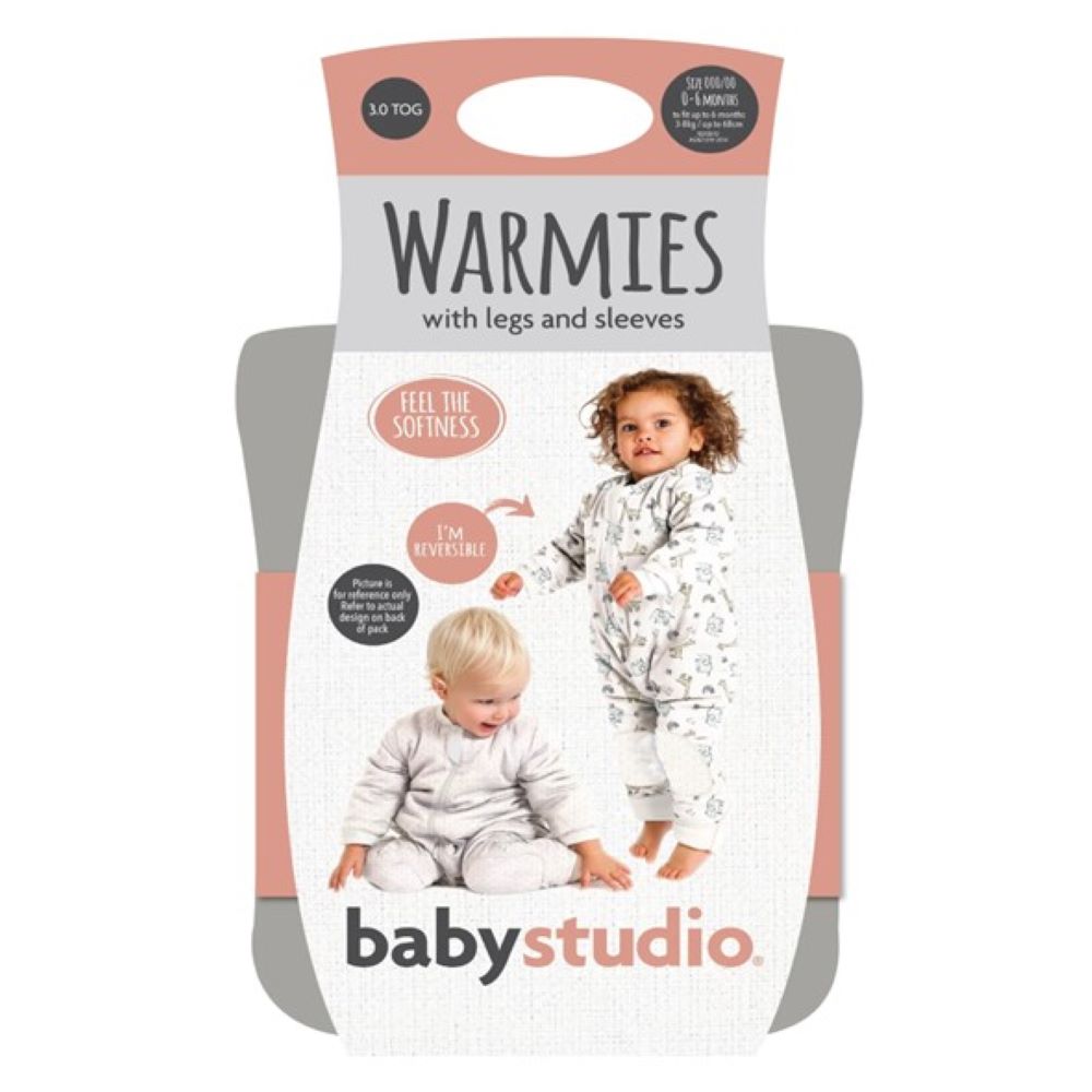 Baby Studio Cotton Winter Warmies with Arms - Pink Stars 3.0 tog