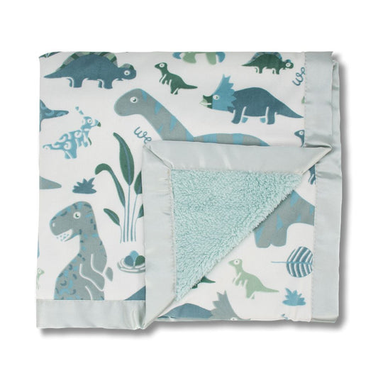 Weegoamigo Sherpa and Mink Blanket -  Roar-y McIlroy Dinosaur