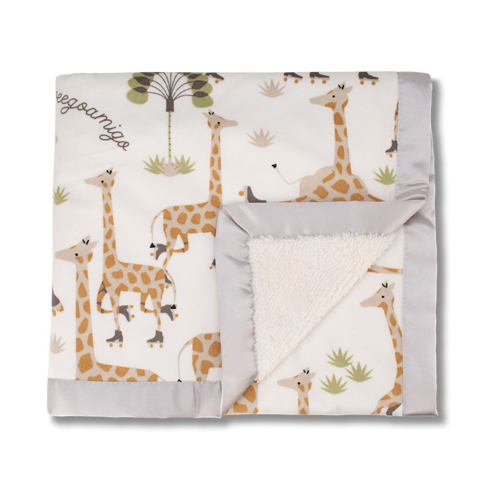 Weegoamigo Sherpa and Mink Blanket - Stevie Necks Giraffe
