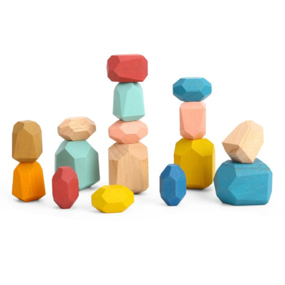 Tooky Toys Wooden Stacking Stone Blocks